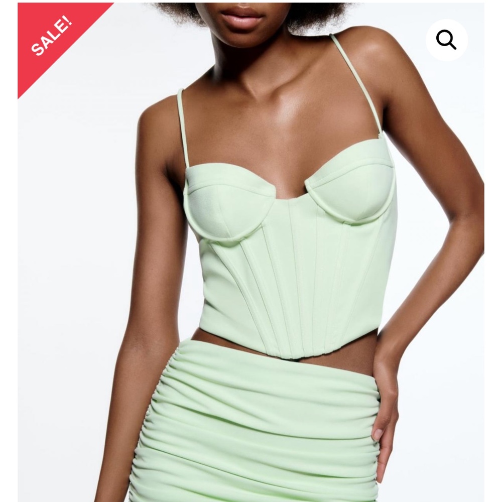 Corsetry- Inspired Top Mint